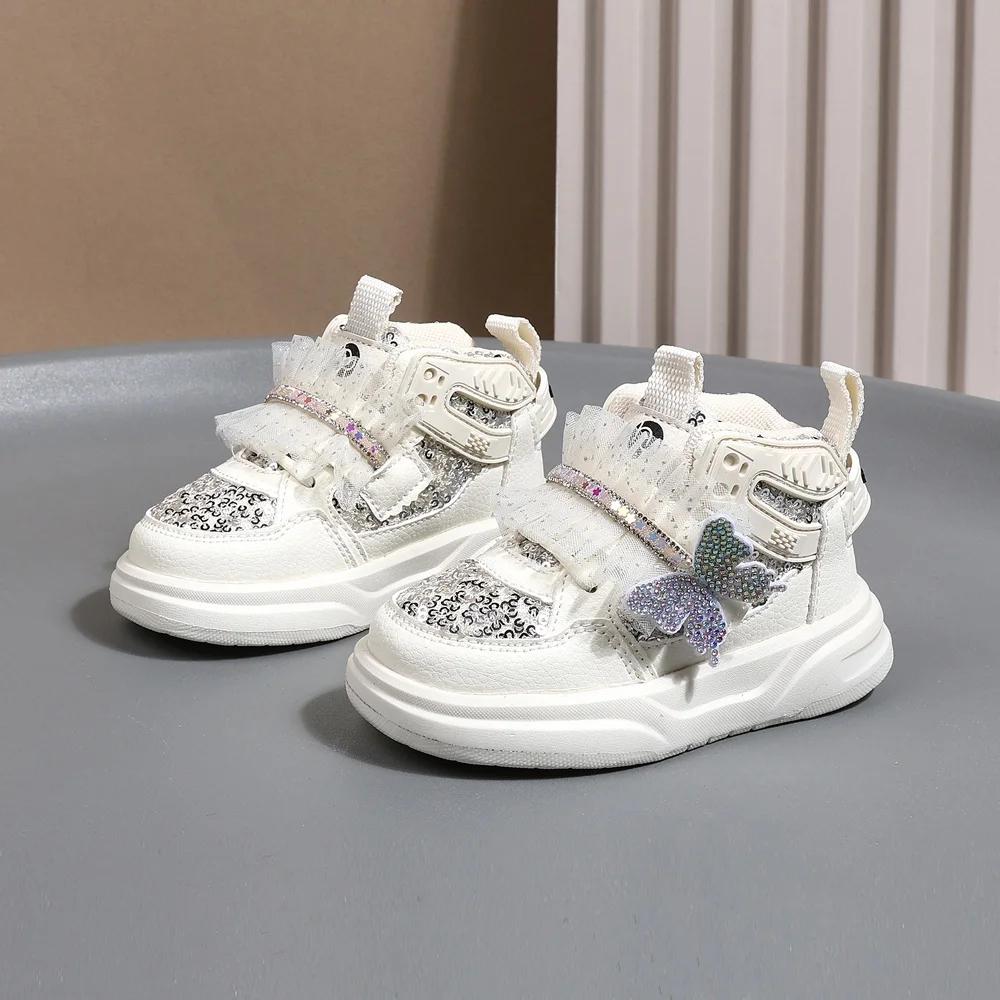 Chaussures d'automne en cuir pour enfants, baskets de Sport pour enfants en bas âge, mignonnes papil