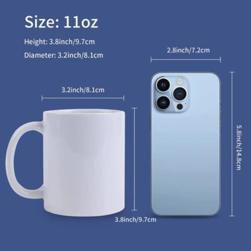 HTVRONT Lot de 6 tasses à sublimation de 11 OZ, ensemble vierge, gobelets classiques avec poignées p