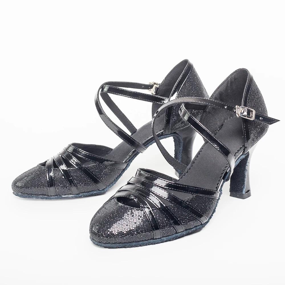 USHINE chaussures de danse de salon femmes paillettes chaussures de danse modernes Salsa salle de ba