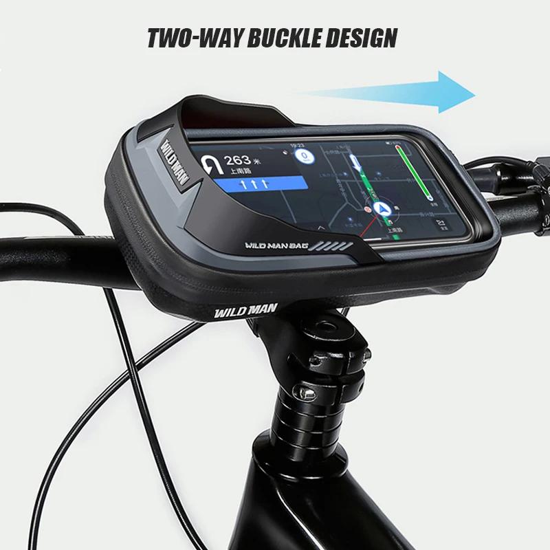 WILD MAN ES16 EVA sac de vélo coque rigide guidon téléphone portable support pour écran tactile boît