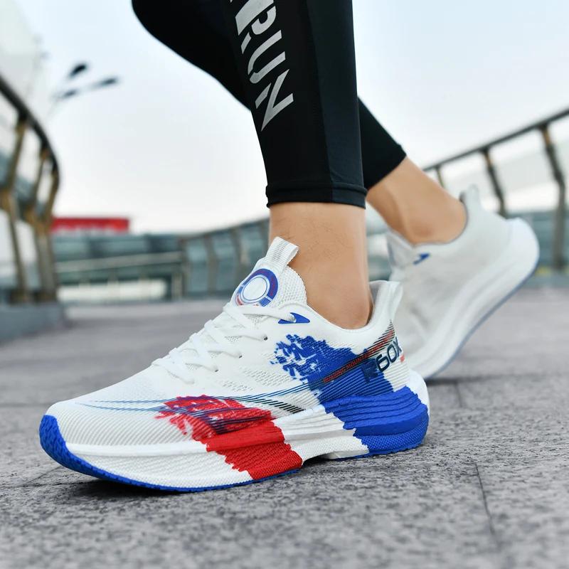 Chaussures de course Popcorn, ultra-légères avec plaque en carbone, respirantes, pour la course, amo