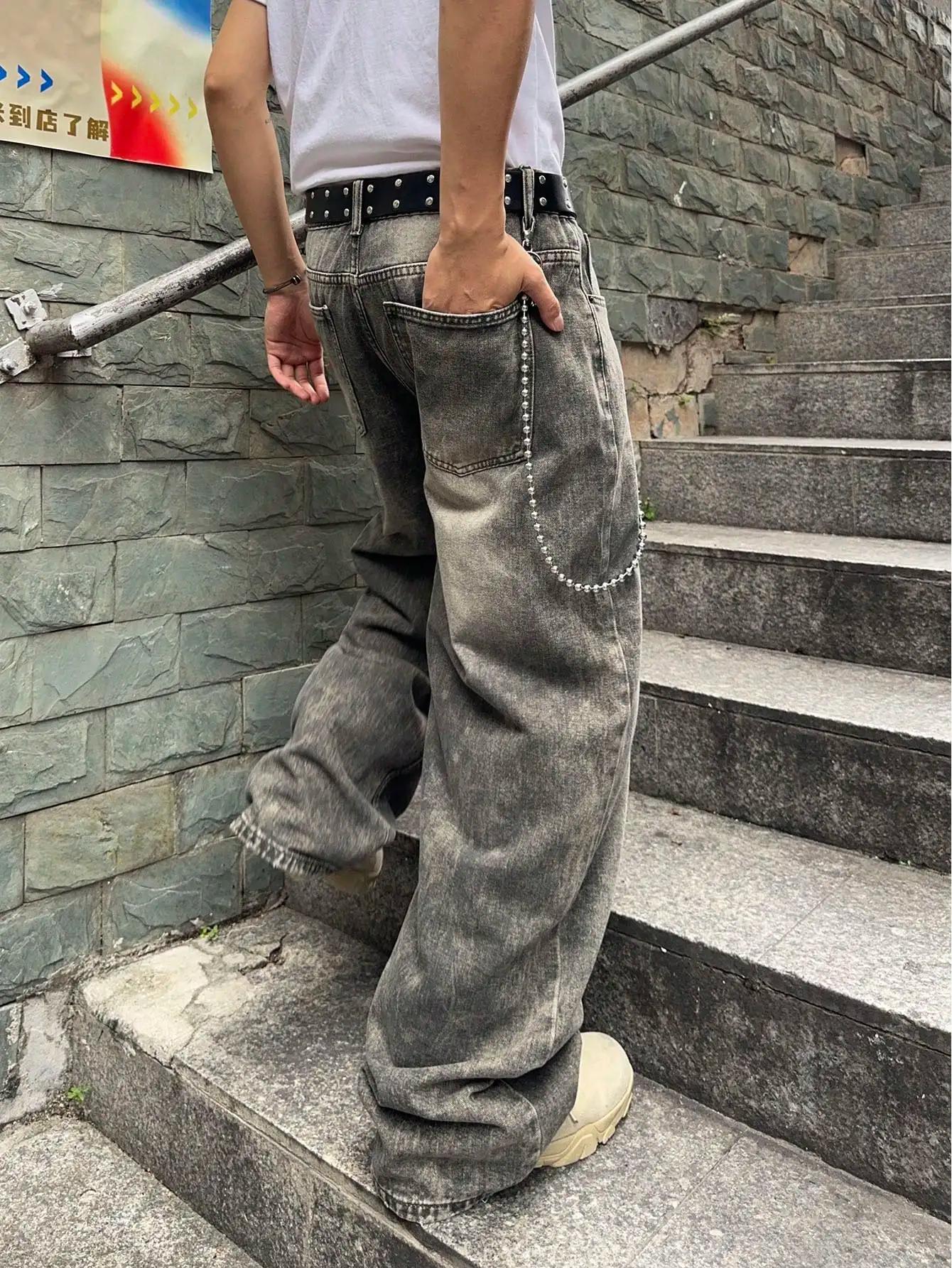 Vintage hommes y2k extensible Baggy Denim jean pour hommes mode pantalons décontractés Streetwear De
