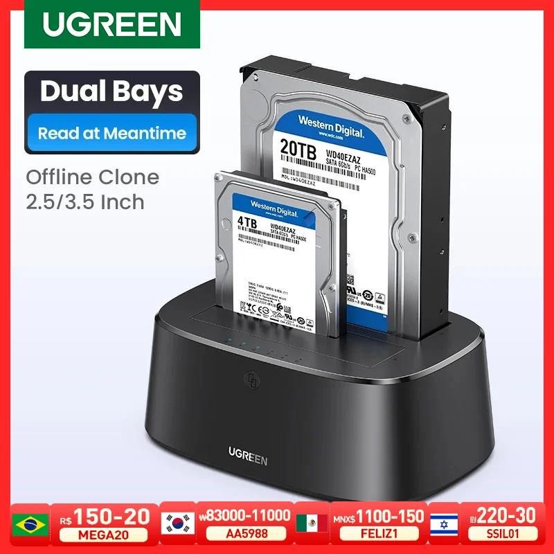 UGREEN – Station d'accueil pour disque dur SATA vers USB 3.0, adaptateur pour 2.5 3.5 SSD, boîtier p