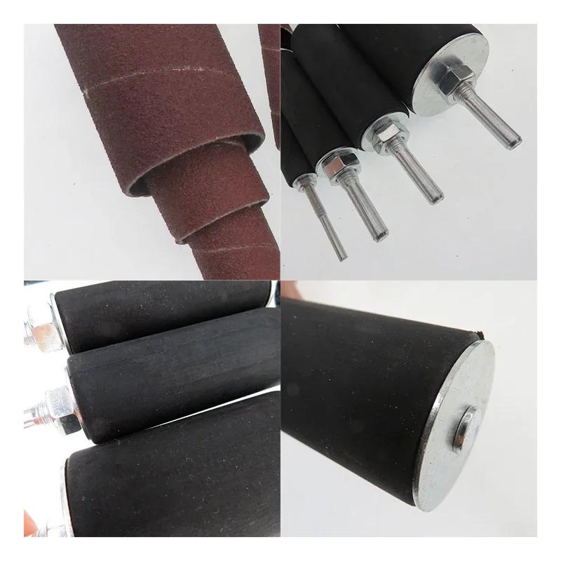 Kit de ponçage à tambour, 20 pièces, broche en caoutchouc, ponceuse à tambour, ensemble d'outils pou