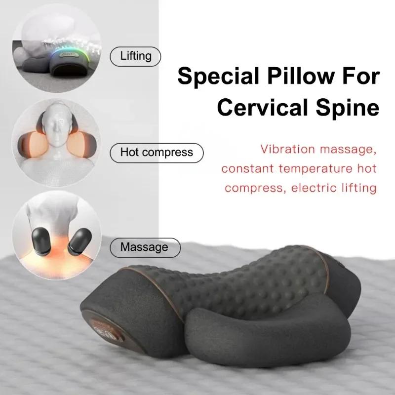 Oreiller masseur de cou électrique civière cervicale chauffage Vibration Massage dos Traction orthop