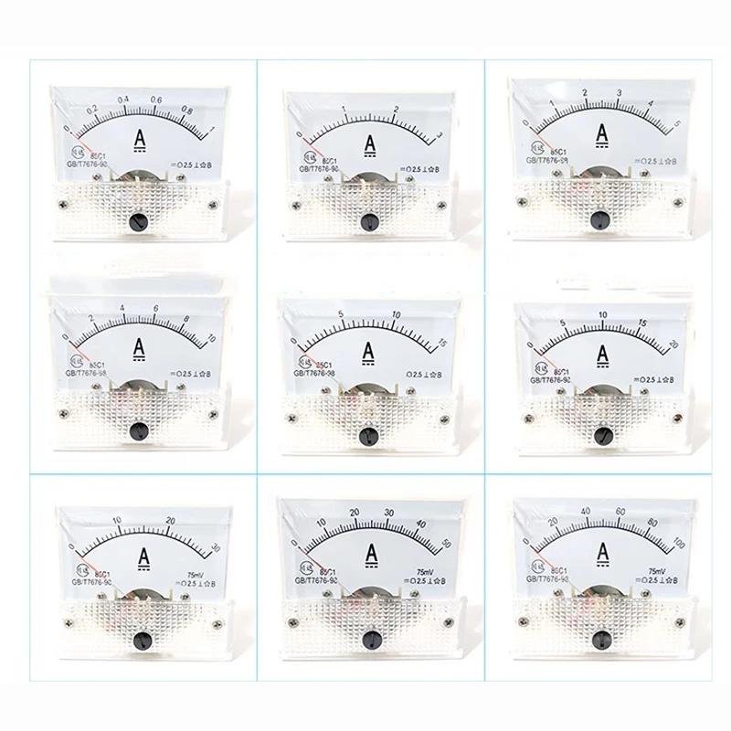 Voltmètre à panneau analogique 85C1 DC, ampèremètre, jauge 1A 5A 10A 20A 30A 50A 75A 100A 150A 200A 