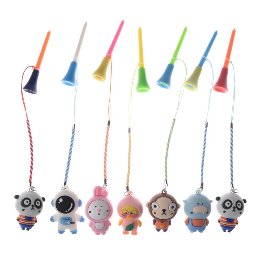 Té de Golf en caoutchouc avec motif de dessin animé en PVC, 5 pièces, support de balle de Golf avec 