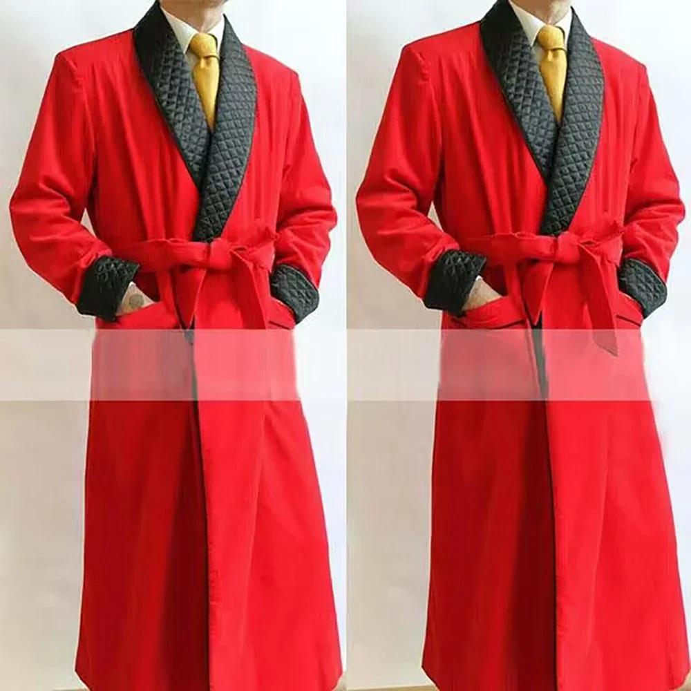 Veste Longue en Velours pour Homme, Châle à Revers, Manteau de Marié de Mariage, Blazer Trempé avec 