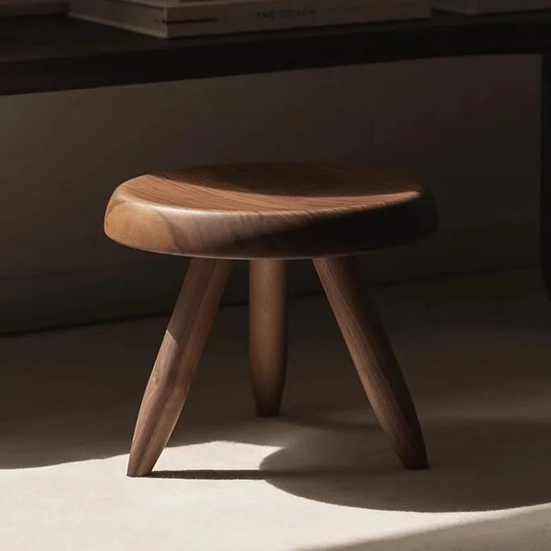 Petit tabouret créatif en bois massif, pour la maison, le salon, Table basse, tabouret bas en bois d