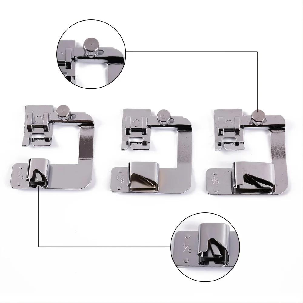 9mm /13mm /19mm /25mm Machine À Coudre Pied Presse Pied Roulé Hem Pieds Ménage Multi Fonctionnelle C