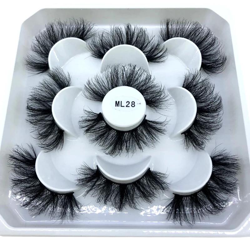 Nouveau 5 paires 8-25mm naturel 3D faux cils faux cils kit de maquillage vison cils extension vison 