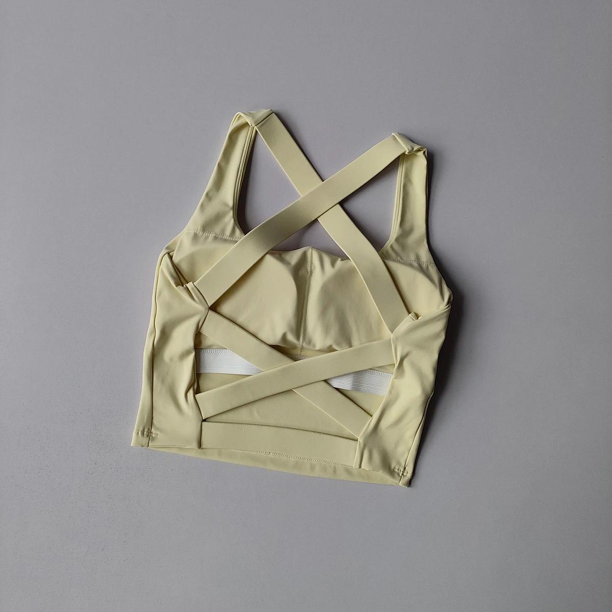Femmes sangle croisée soutien-gorge de Sport sans couture haute Lmpact soutien-gorge de Sport Sexy Y