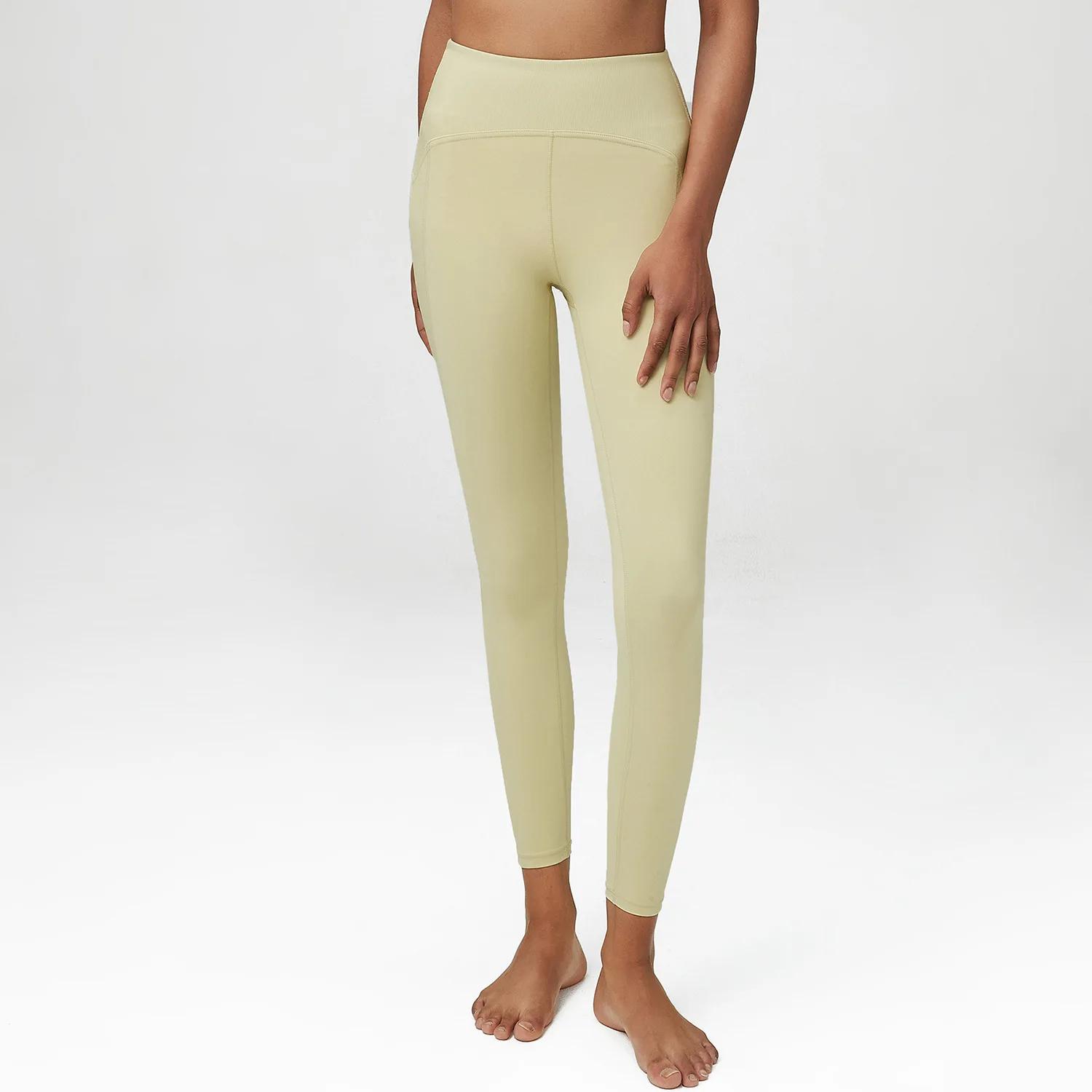Pantalons de Yoga pour femmes, sensation nue, Leggings taille haute en Nylon extensible, collants Se