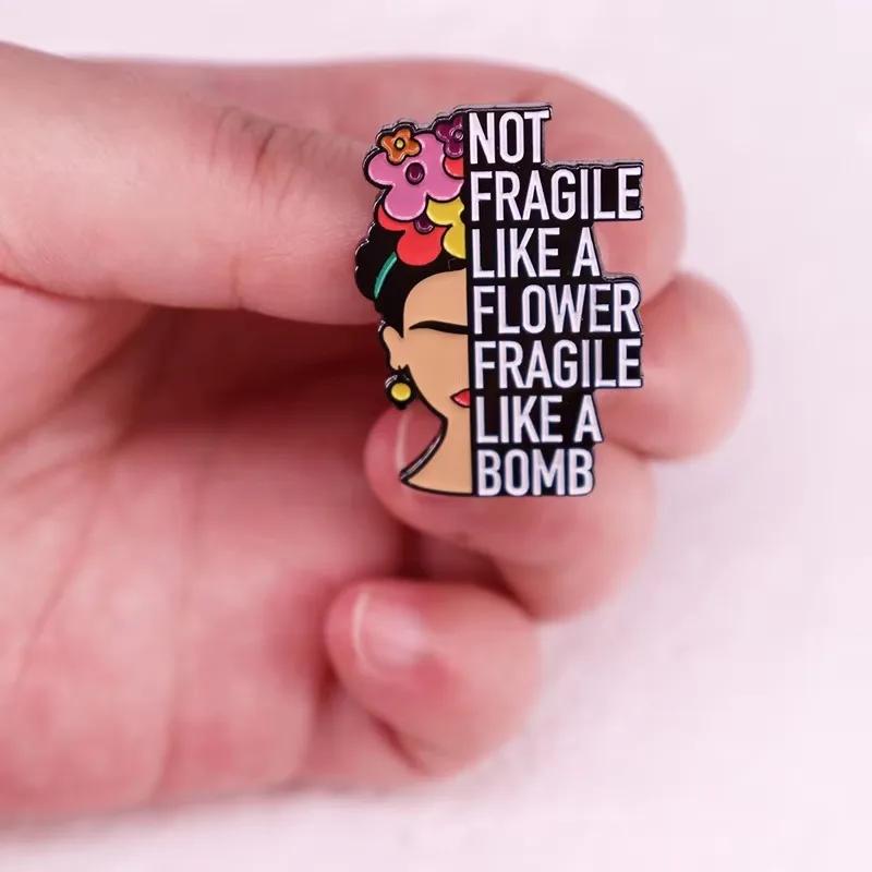 Broche lettre anglaise créative, pas de LIKEA FRAGILE, fleur de LIKEA, Badge de nomenclature, tendan
