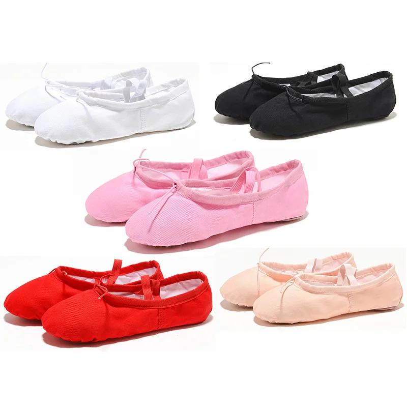 Chaussure de ballet plate pour filles et femmes - Toile douce, couleurs variées, enseignant