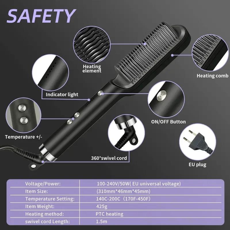 Lisseur Électrique Professionnel Rapide, Peigne Chaud, Soins Personnels, Brosse de Coiffure Multifon