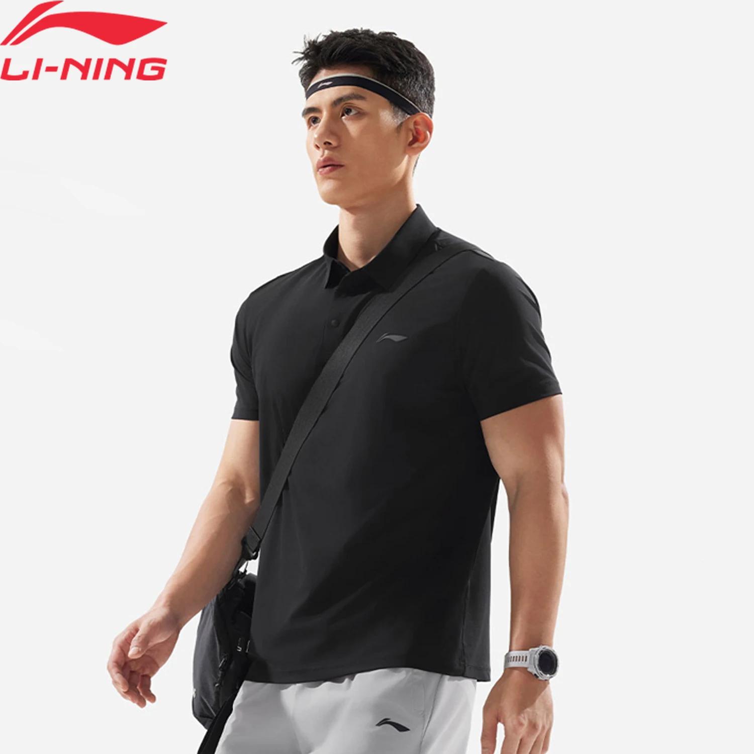 Li-Ning Polo d'entraînement pour hommes AT DRY FREEZE Coupe régulière 74% polyamide 26% élasthanne L