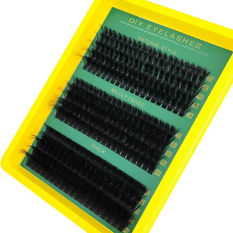 60D80D100D Faux cils épais de longueur mixte, style œil de chat bouclé en D pour un look moelleux et