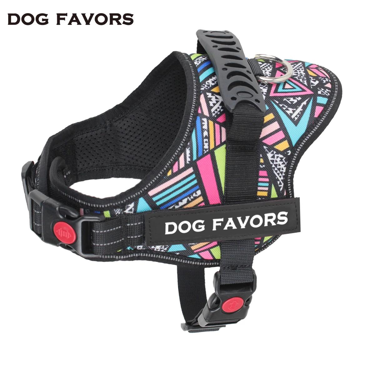DOG FAVORS – harnais coloré pour chien, gilet, étiquettes personnalisables, collier réfléchissant po