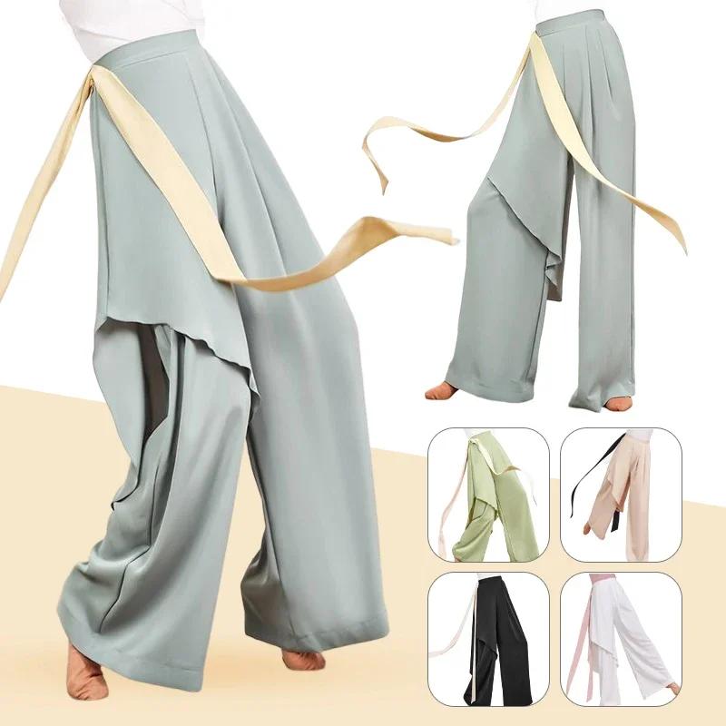 Pantalon jambes larges en mousseline de soie - Pantalon d'été taille haute style Y2K coréen