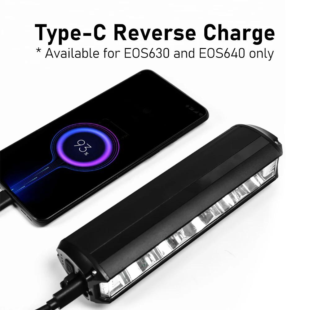 Feu de vélo 8000mAh EOS610 640, lampe de poche étanche, chargeur USB, lampe de cyclisme sur route et