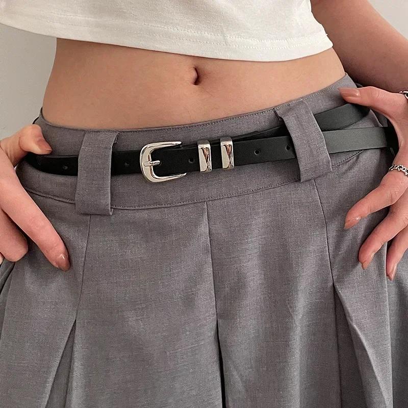 Ceintures de Style minimaliste pour femmes, simples, couleur unie, polyvalentes, placage de couleur 