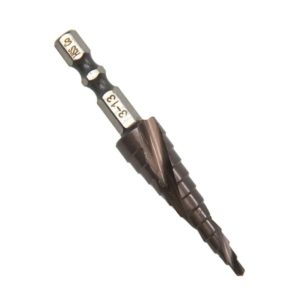 Foret étagé en acier inoxydable, M35, spirale hexagonale, 3-13mm, asile alt contenant, ouvre-trou, C