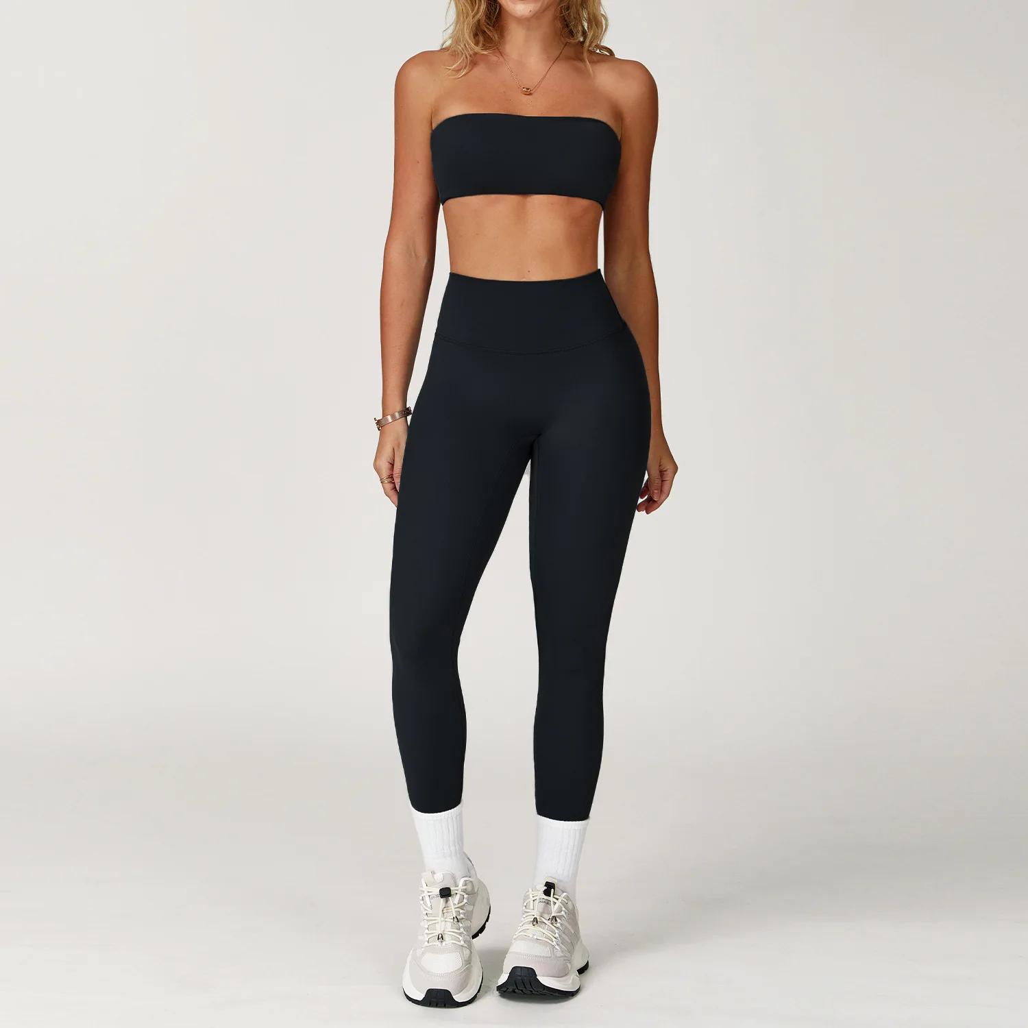 Ensemble de Yoga 2 pièces pour femmes, tenues d'entraînement, Fitness, survêtement de gymnastique, L