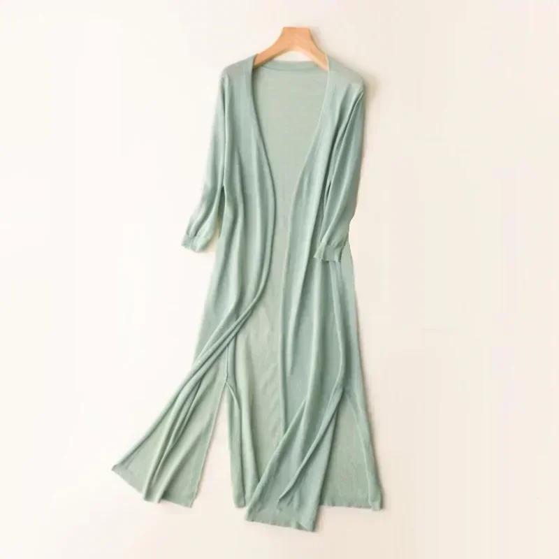 Nouveau printemps été Protection solaire vêtements femmes Long Cardigan femme tricoté pull femmes ma