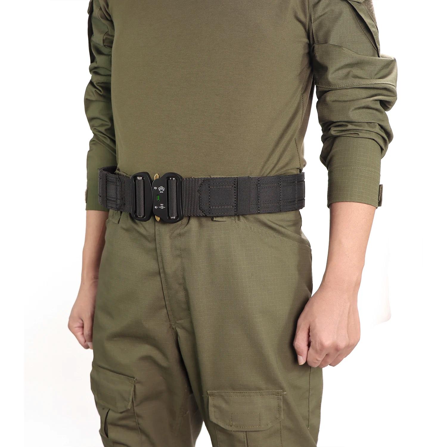 Ceinture tactique de 2 pouces, boucle métallique à dégagement rapide, ceintures MOLLE Airsoft pour h
