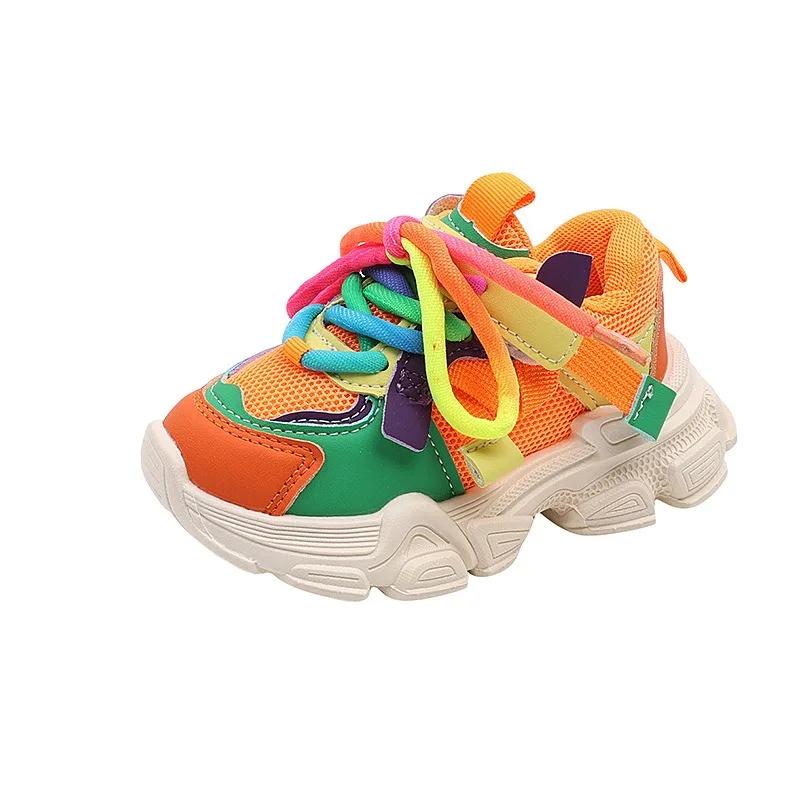 Baskets décontractées pour filles et garçons, chaussures de sport à semelle souple pour enfants, col
