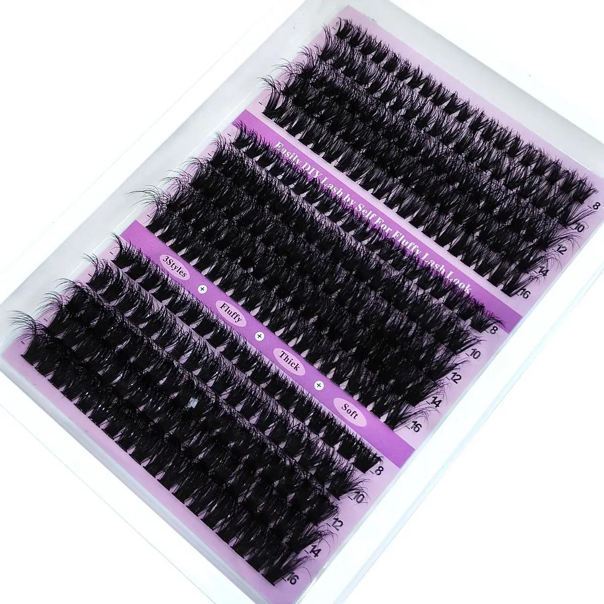 HBZGTLAD 15 rangées de cils moelleux 60D-100D grappes de cils épais naturels D/CC/DD cils individuel