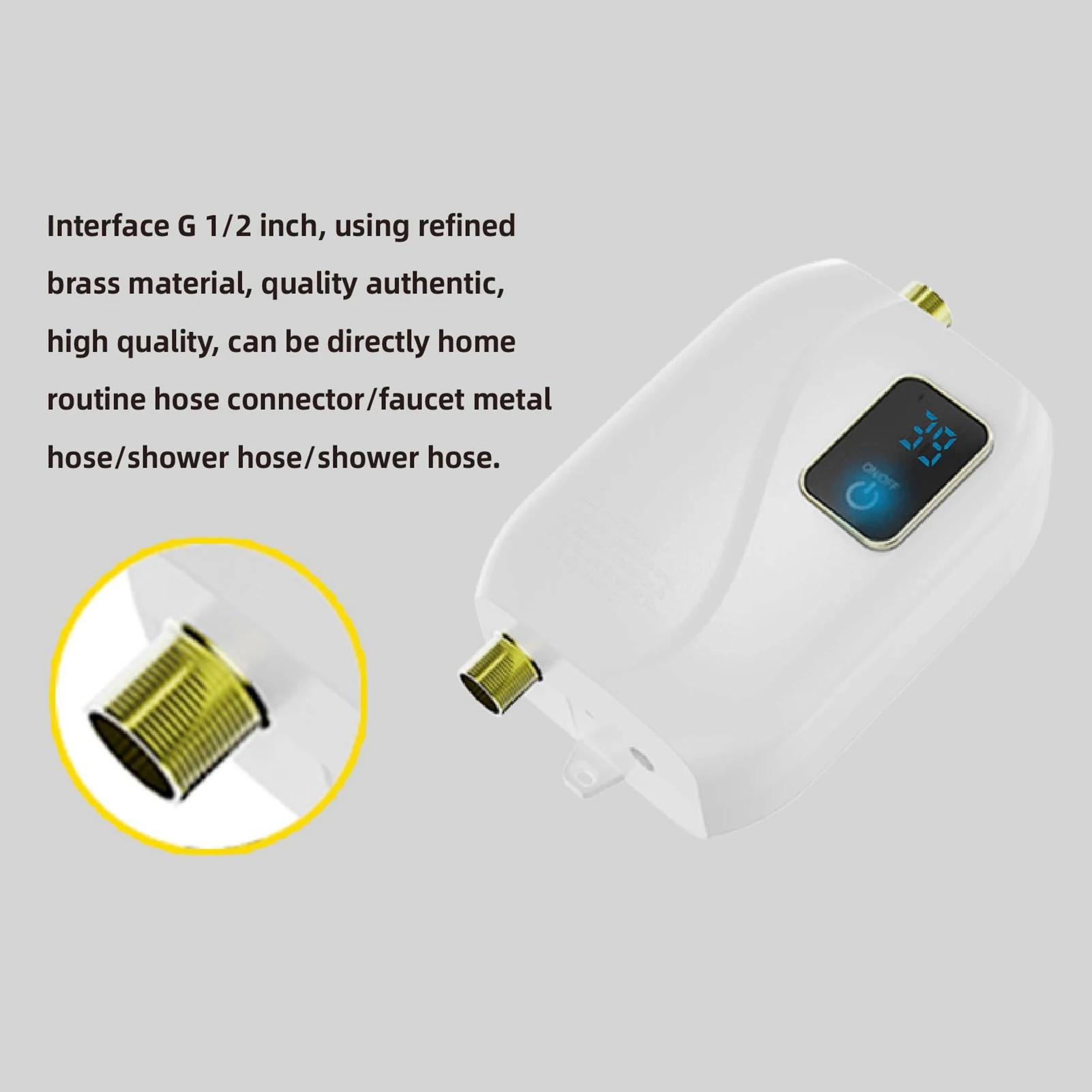 Chauffe-eau instantané 220V 3500W blanc Mini chauffe-eau électrique sans réservoir avec écran LCD po