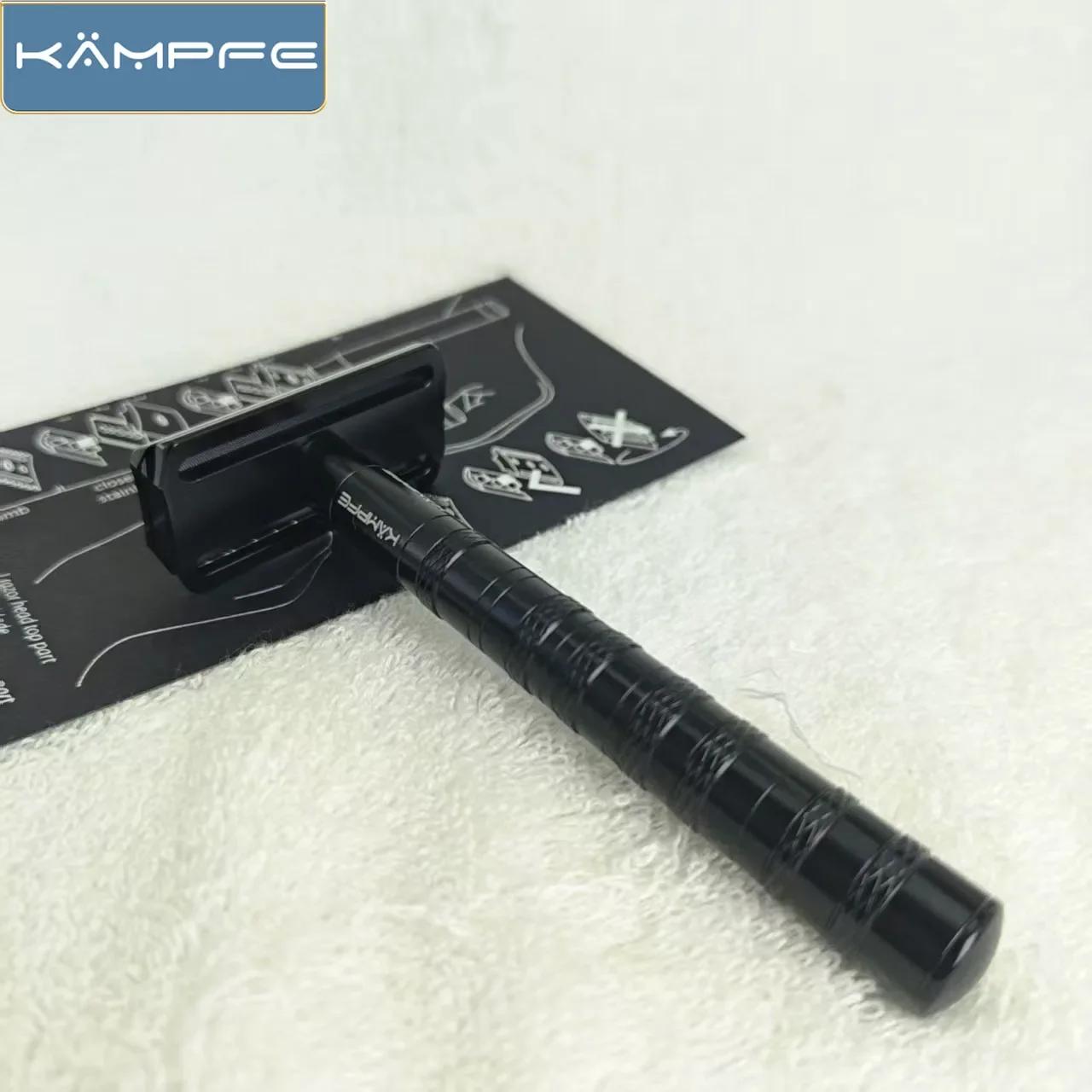 Rasoir de sécurité classique à double tranchant KAMPFE en aluminium, 5 lames, rasoir traditionnel po
