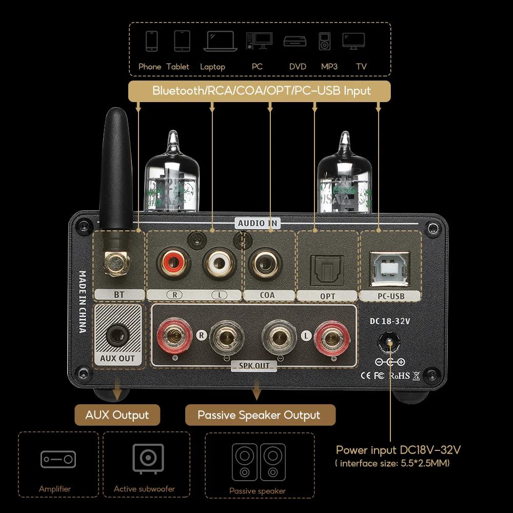AIYIMA Audio T9 Pro amplificateur à Tube sous vide stéréo Bluetooth 5.1 QCC3040 Aptx USB DAC COAX OP