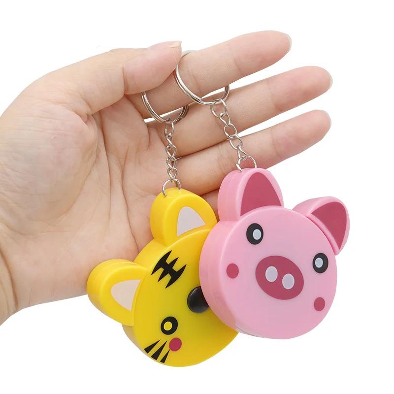 Mètre Ruban de Dessin Animé 0-150cm 0-60 Pouces Mini Portable Forme Animale Mignonne Porte-clés Mètr