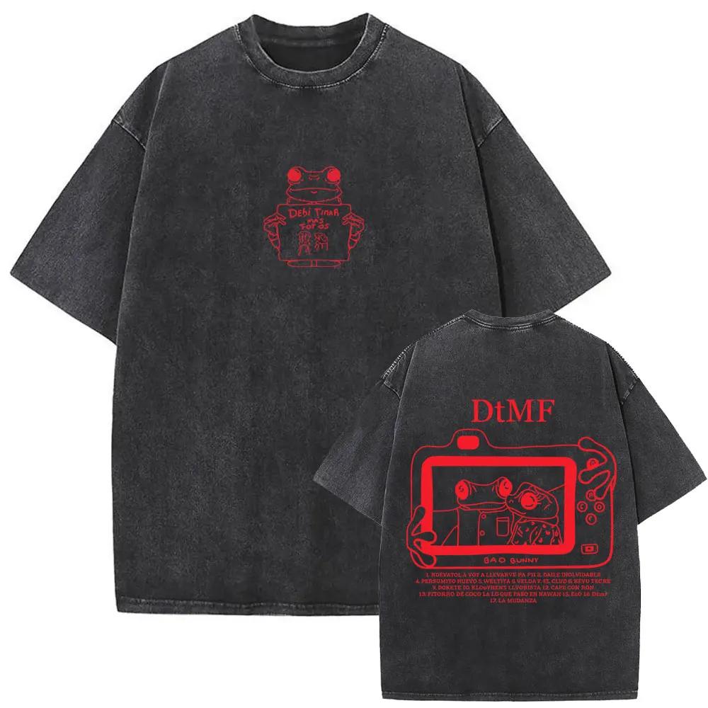 T-shirt vintage délavé Rapper Bad Bunny Debi Tirar Mas Fotos DTMF World Tour 2026 – T-shirts mode Hi