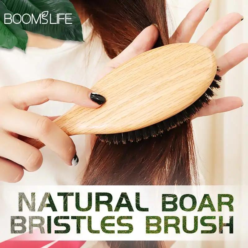 BOOMSLIFE brosse à cheveux en poils de sanglier femmes peignes pour cheveux brosse à cheveux en bois