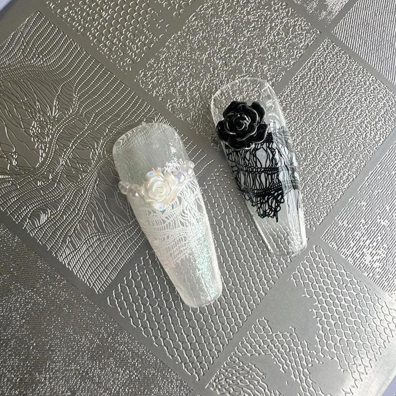 XMQ NAIL ART STAMPING PLATES DESIGNS DE LACE IMAGEPLATES STYLE DENIM TEMPLATÉ