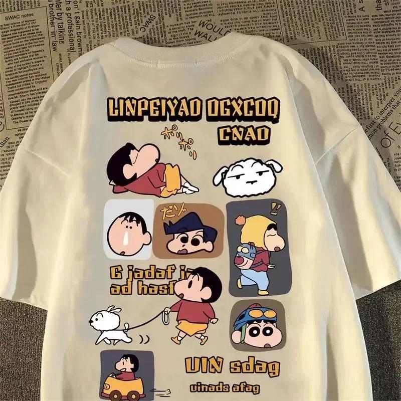 Crayo.n Littl.e nouveau T-shirt en coton imprimé Anime japonais Style mignon T-shirt à manches court