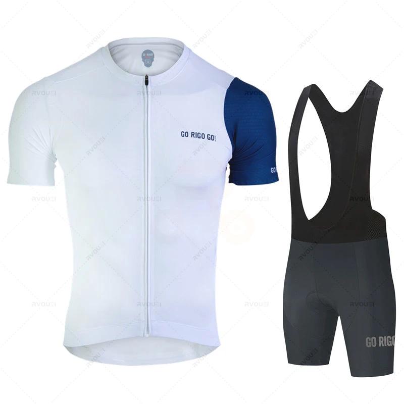 Nouvel ensemble de cyclisme Go Rigo Go blanc 2026 – Maillot d'équipe pour homme à manches courtes – 
