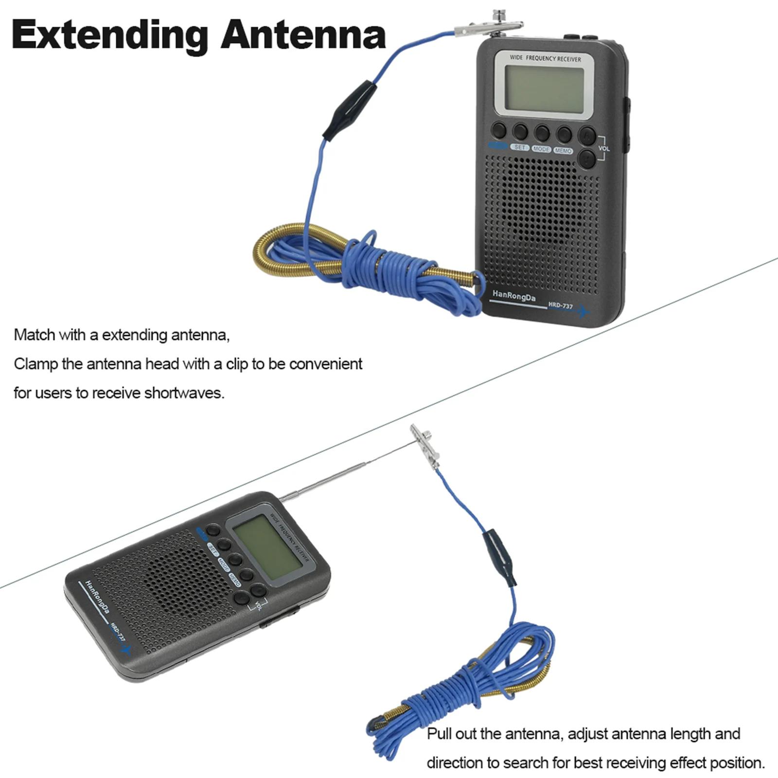 HRD-737 Portable Book ine Bande Radio Avion Bande Récepteur FM/AM/SW/ CB/Air/VHF Bande Mondiale avec
