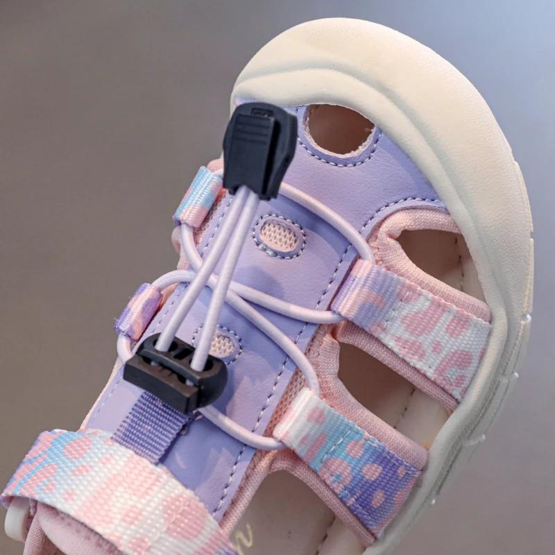 Nouvelles sandales de sport pour enfants 2026 – Design ajouré multicolore, sandales plates souples à