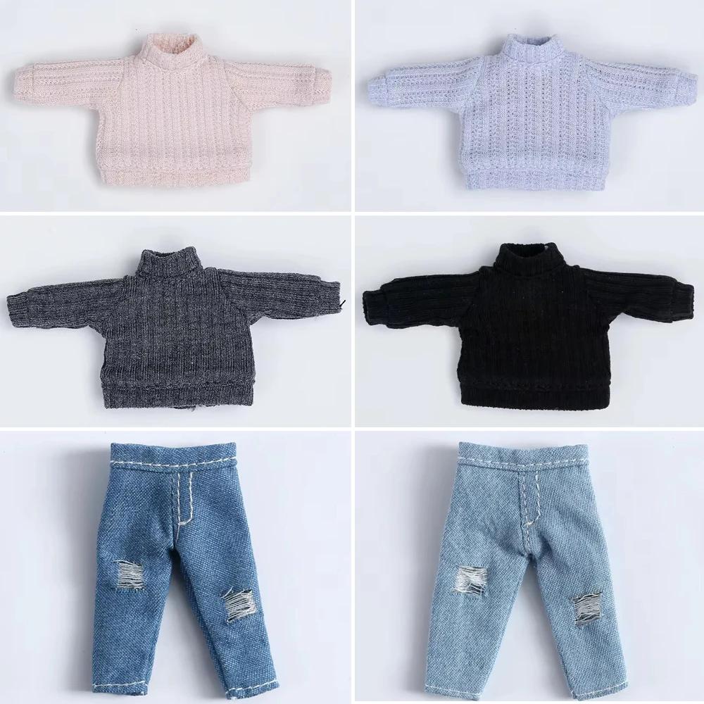 Ob11 poupée vêtements d'hiver pull tricoté vêtements poupée jeans décontractés vêtements shorts pour