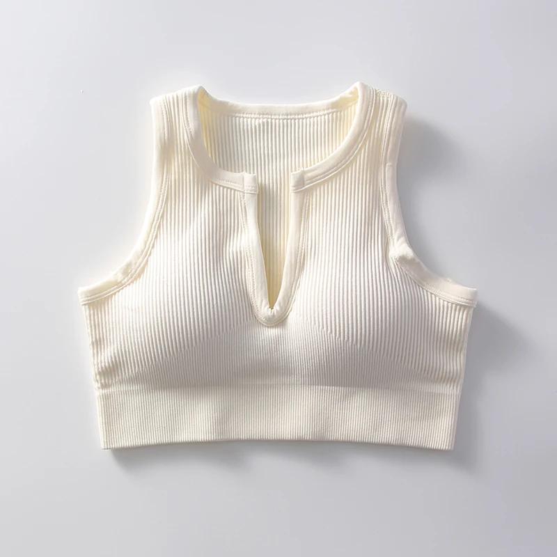 Gilet de sport d'été sans manches pour femmes, très élastique, absorbant la sueur, coussinet de poit