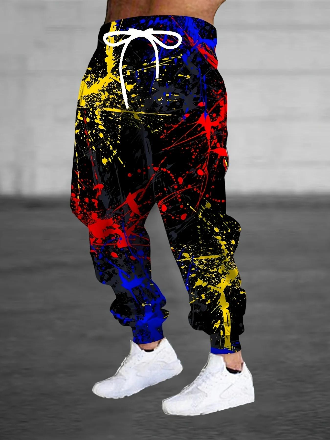 Mode hommes 2025 pantalons de survêtement Graffiti imprimé Joggers pantalon ajusté pantalon de salon