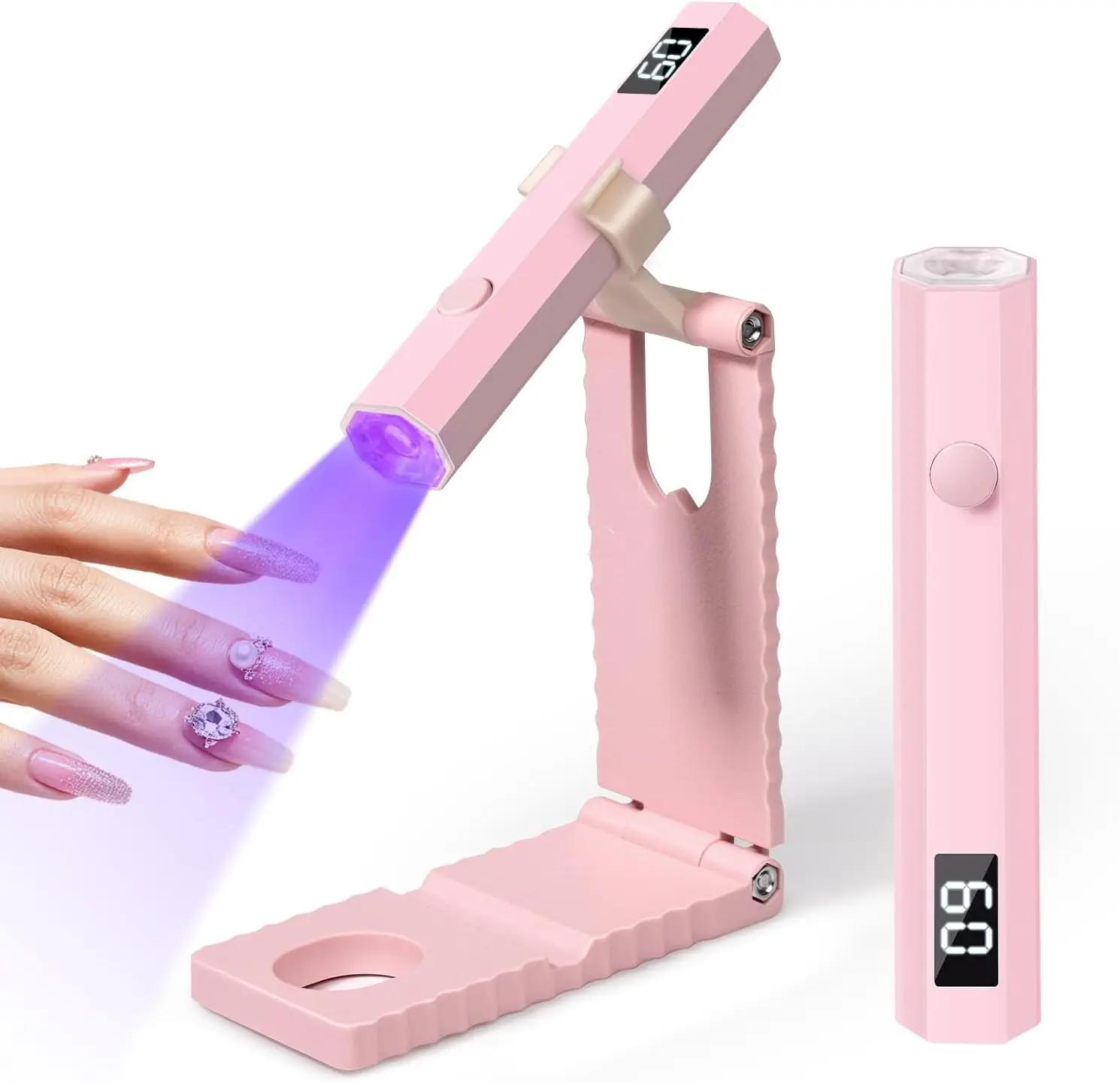 Ensemble de lampes à ongles UV/LED sans fil, lumière portative avec support, affichage LCD, sèche-on