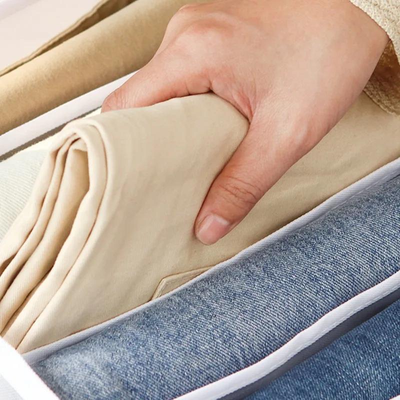 Boîte de rangement pour jeans à 7 grilles, placard, garde-robe, compartiments pour vêtements, tiroir