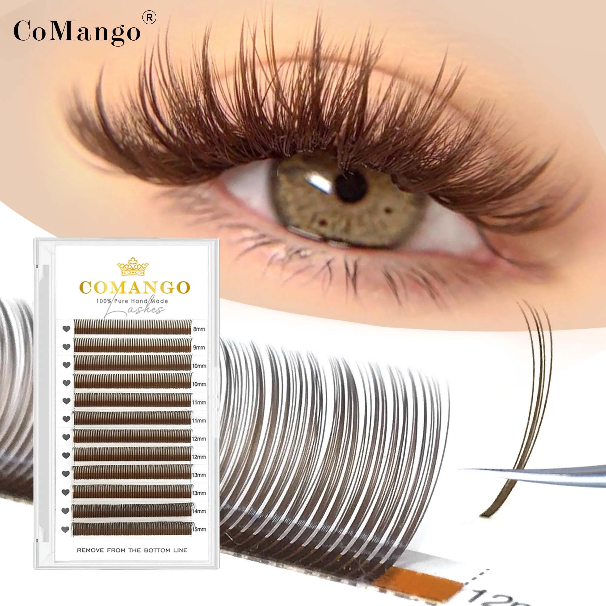CoMango 5D Brown Russie Volume Spikes Fairy Flora Mink Extension de cils greffe individuel Ventilate