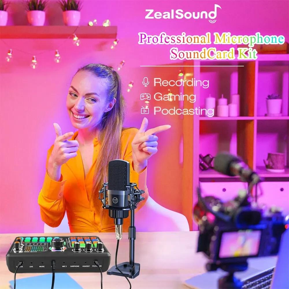Zealsound-Kit de carte son professionnel pour podcast, microphone, PC, smartphone, ordinateur portab